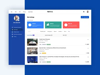 The Listing Management business house listing page listings management real estate rent sell ui ui ux design website