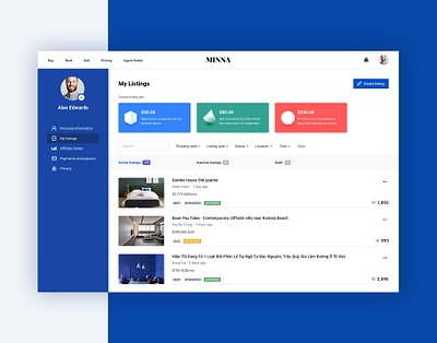 The Listing Management business house listing page listings management real estate rent sell ui ui ux design website
