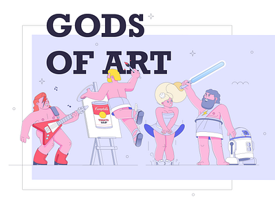 Gods Of Art #2 10clouds art bowie character design gods illustration r2d2 starwars typo warhol