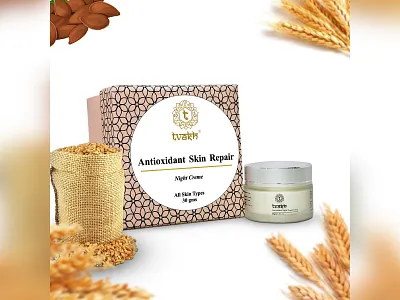 Antioxidant Skin Repair Packaging Design cream graphics label nisha nisha droch nisha f1 pack design product design product label product packaging skin
