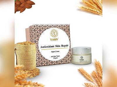 Antioxidant Skin Repair Packaging Design cream graphics label nisha nisha droch nisha f1 pack design product design product label product packaging skin