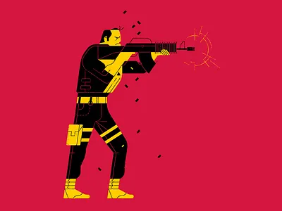 Frank Castle comic gun hero marvel outline pattern punisher rifle superhero