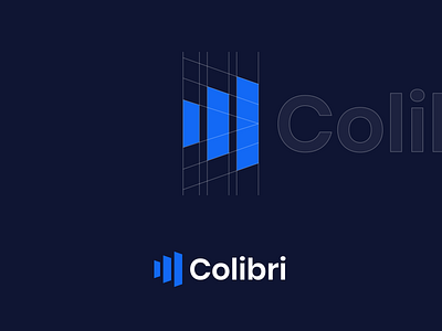 Colibri - Logo Concept 01 blue brand brand design brand identity branding branding design clean colibri construction container grid logo logo design merchandise minimalist project rectangle simple transport transportation