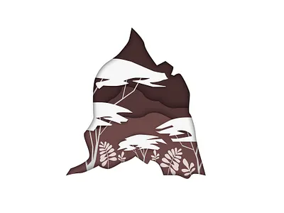 Cave paper cut 3d cave deep flat illustration illustrator layered layers minimal monochrome nature paper cut papercut trees vector