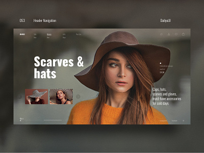 053 053 concept dailyui design hat header navigation ui web