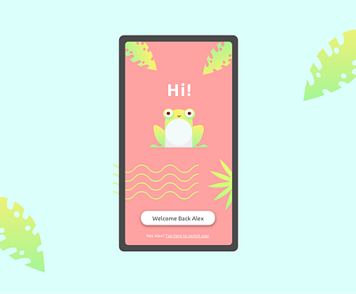 Frog Welcome page animal app flat frog icon illustration logo ui ux vector