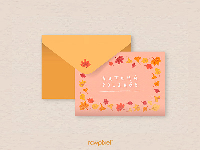 Autumn Foliage : Postcard autumn envelopes foliage illustration leaves pastel postcard