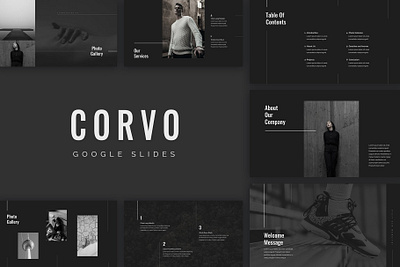 Corvo Google Slides Presentation business clean corporate corvo creative elegant fashion google slide google slides minimal modern photography presentation presentations professional proposal template