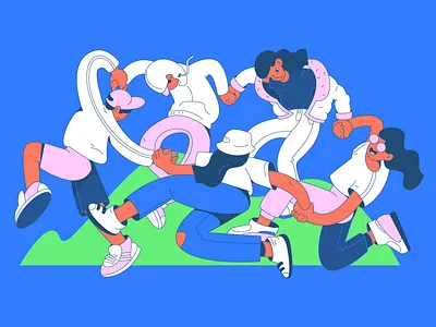 Dance boy character character design characters color dancer fun girl illustration man music party people shapes vector web woman