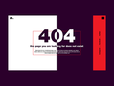 Aurora - 404 Error Page 404 minimal minimalism purple red social ui ux web design