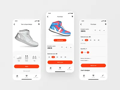Create your own unique sneakers app concept design mobile app mobile ui sneakers ui