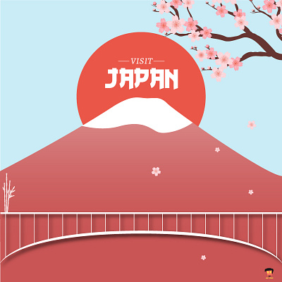 Japan design flat illustration vector