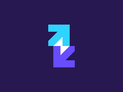 Arrow + Lightning bolt Mark arrow arrow logo arrows bolt bolt logo energy exchange identity light lightning logo logo mark mark minimal negative space power swap symbol thunder vector