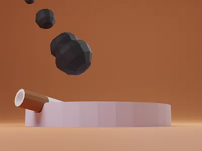 Cigarette 3d blender blender3d brown cigarette smoke terracotta