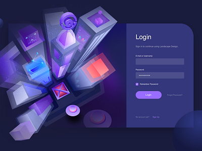 login blue illustrations technology web