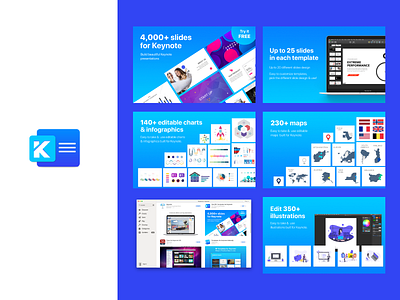 Kit for Keynote - Icon & appstore branding application design application ui appstore composition graphic design icon design keynote templates simple design template design ui