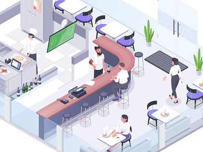 Cardonet #1 affinity character design hotel illustration isometric office rboy rocketboy vector