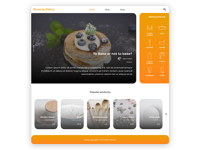 Blooming Bakery adobe illustrator adobe photoshop adobe xd bakery blog branding colorful cooking gradient icons minimal orange shop ui ux white