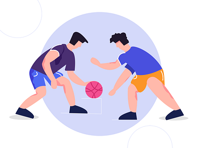 Two little boys playing basketball design ui 设计