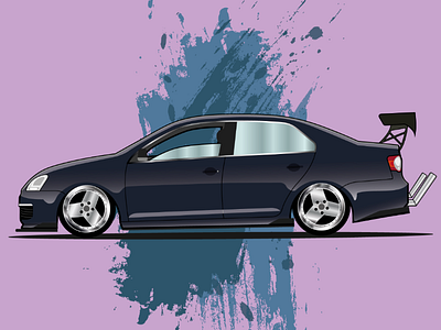 Bagged Jetta adobe bagged car germanwhip illustration jetta kanjo modifed modifiedcar stance cars stancecar vector vw