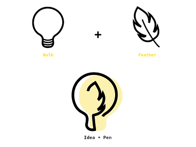 Logo idea bulb design feather graphic graphic design graphicdesign idea logo pen