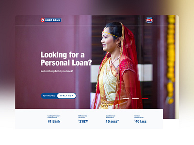 HDFC Bank - Personal Loan Landing Page bank landing page loan minimal ui ux web