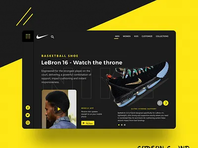 LeBron 16 - Watch the throne app design mockup nike nike shoes typography ui user interface user interface design ux web web design webdesign website website design