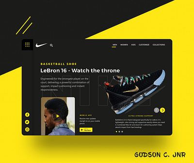 LeBron 16 - Watch the throne app design mockup nike nike shoes typography ui user interface user interface design ux web web design webdesign website website design