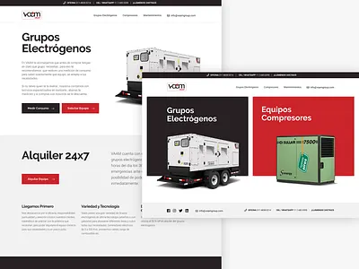 Vamm Group Website black black white clean electricity equipment red services ui design web