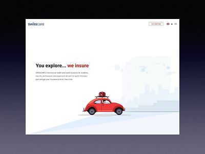 Swisscare // Homepage Destination Animation clean design interaction design minimal motion design uidesign uidesigner uidesigns uiux uxdesign uxdesigner uxdesigns web web design webdesign website website concept website design websites