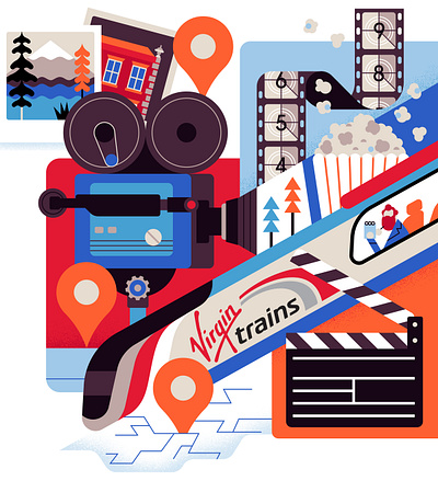 Sunday Times Virgin character digital editorial film folioart illustration owen davey travel