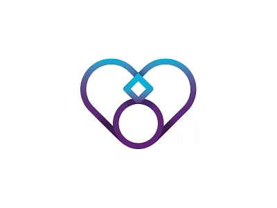 Heart logo transgender #2 blue branding clean design gradient heart identity logo logotype love mark marketing purple wedding