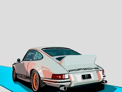 911 Carrera 1973 automotive car illustration photoshop sketch