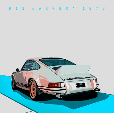 911 Carrera 1973 automotive car illustration photoshop sketch