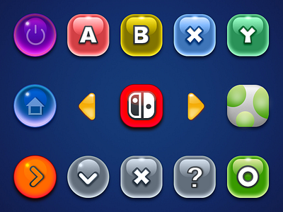 NINTENDO SWITCH UI buttons design illustration ui