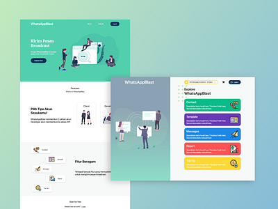 WhatsAppBlast - Broadcast Messages Website adobexd broadcast homepage landingpage messages uidesign uiux userinterface web design website