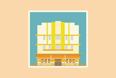 Yellow building architecture art bar building city design digital drawing facade graphic design illustration orange vector yellow