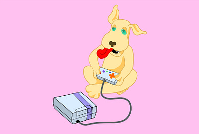 Nintendog dog illustration nes nintendo sticker vector video games