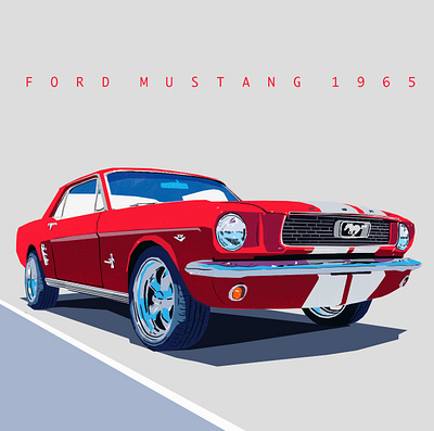 Mustang 1965 automotive car ford illustration musclecar mustag