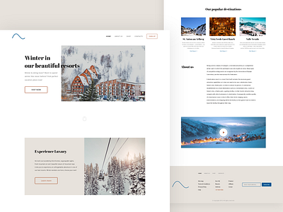 Winter resorts website exploration concept design digital landing page mountains resort travel ui unsplash web design website website design winter