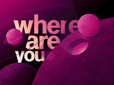 Magenta composition balls flat grain grain brush hello dribbble illustration magenta planets solar system sphere typo universe