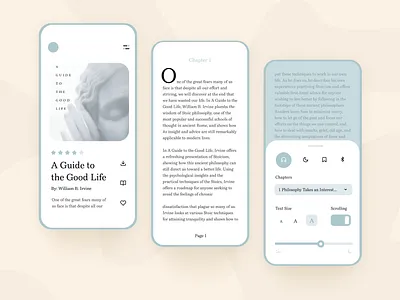 Reading App - Adobe XD Daily Creative Challenge Livestream adobe adobe xd app book clean controls daily elegant icon livestream minimal mobile modern pastel read reading reading app simple ui ux