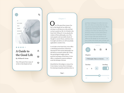 Reading App - Adobe XD Daily Creative Challenge Livestream adobe adobe xd app book clean controls daily elegant icon livestream minimal mobile modern pastel read reading reading app simple ui ux