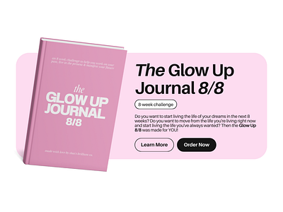 The Glow Up Journal 8/8 book design glow up journal