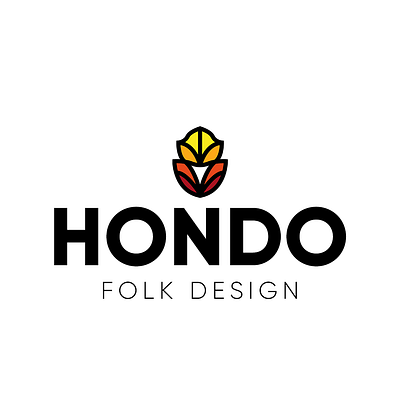 HONDO - Folk Company Logo branding design flat icon illustrator lettering logo minimal vector web