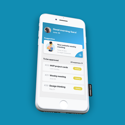 Expense tracker app blue cards design expense expense tracker intelligent iphone managment mobile ui ux