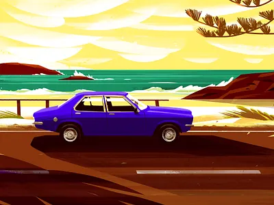 Retro beauties_IV adobe illustrator adobe photoshop art beach beauty bright car design digital art digital illustration dribble illustration illustrator old fashioned photoshop