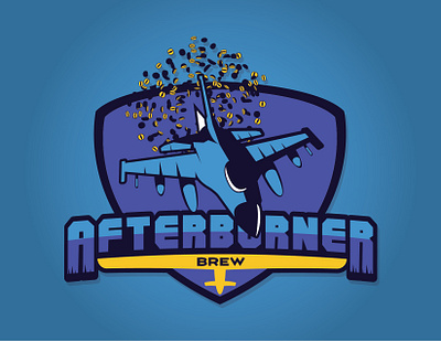 Afterburner Brew afterburner brew coffee fighter jet graphic design illustration logo logo design