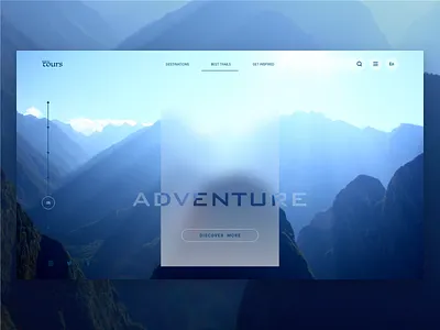 Adventure Website adventure blue flat hiking minimal mountains outdoor trails ui web design website