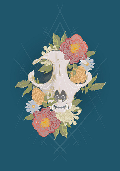 Animal Skull affinity affinity designer affinitydesigner animal skull flowers symmetry vector vector illustration